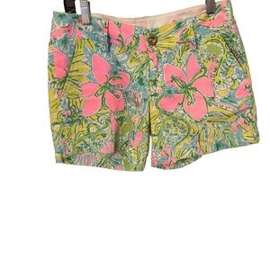 Lilly Pulitzer Callahan 5" Shorts sz 0 Coconut Jungle Tropical Floral NWT